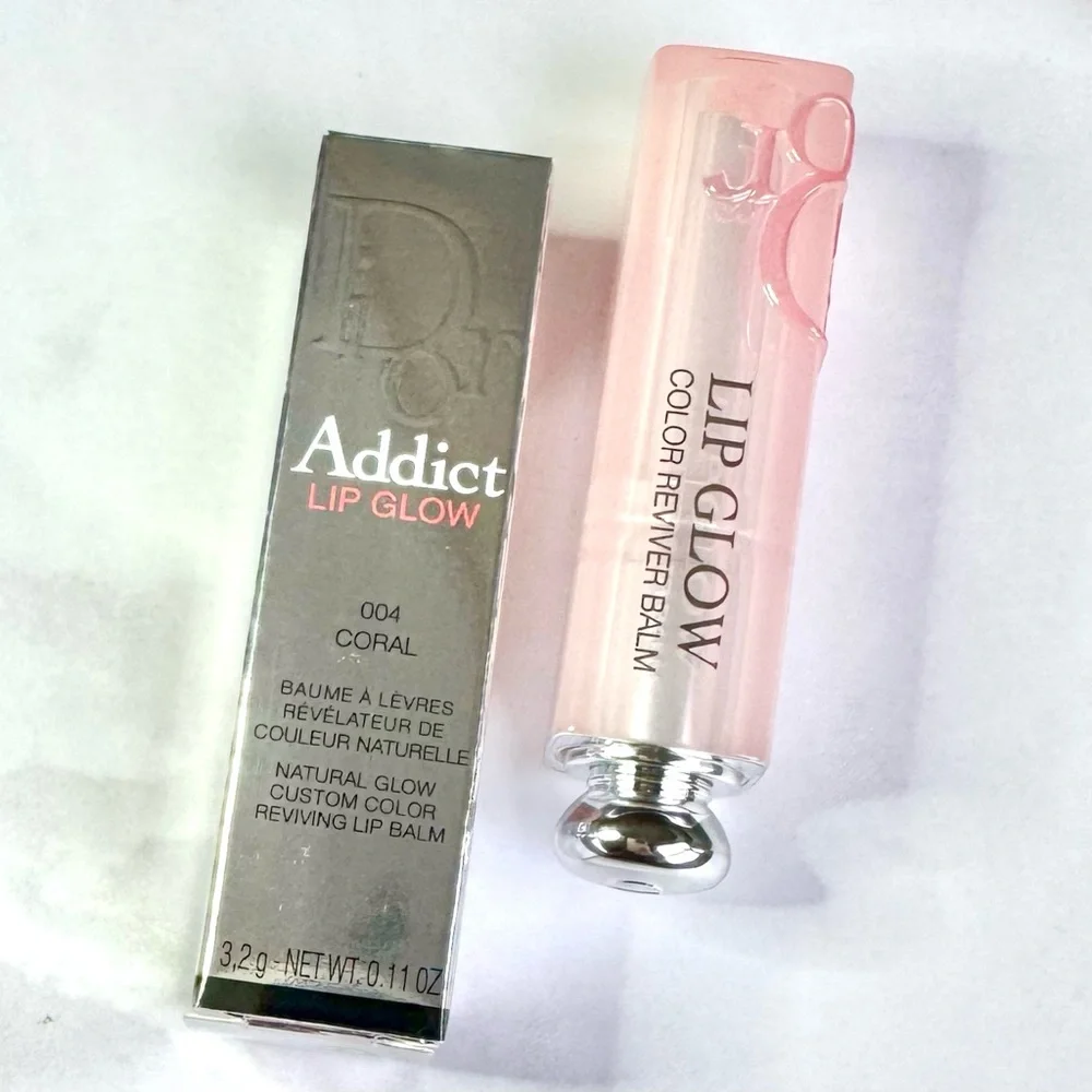 Dior Addict Lip Glow - Coral 004 Natural Glow Custom Color Reviving Lip Balm NIB